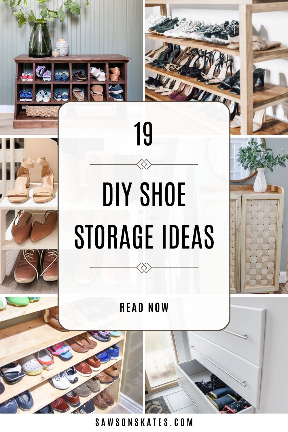 6 image collage with diy shoe store builds