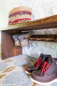 diy bench with boot rack