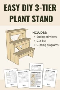 Easy DIY 3-tier plant stand Pinterest graphic