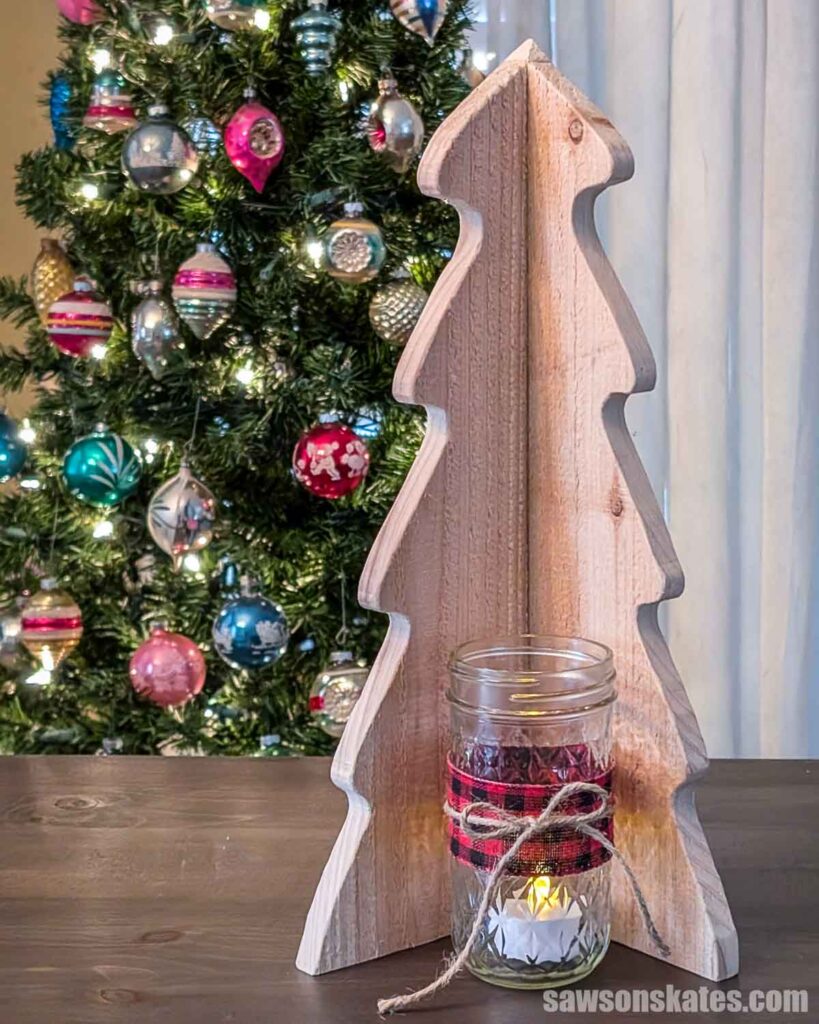 Handmade Christmas tree candle holder