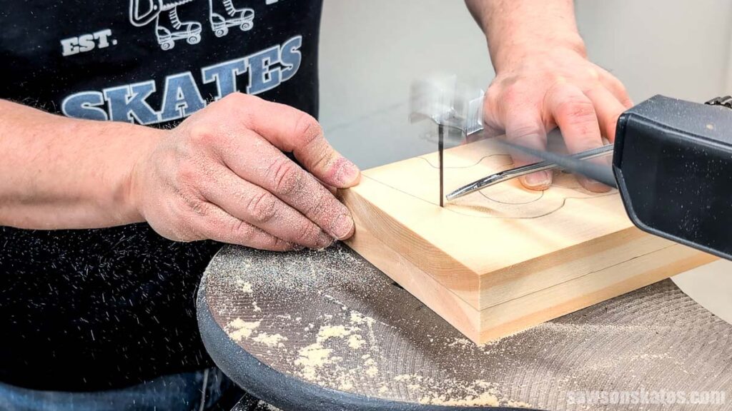 Cutting out a shape with a scroll saw