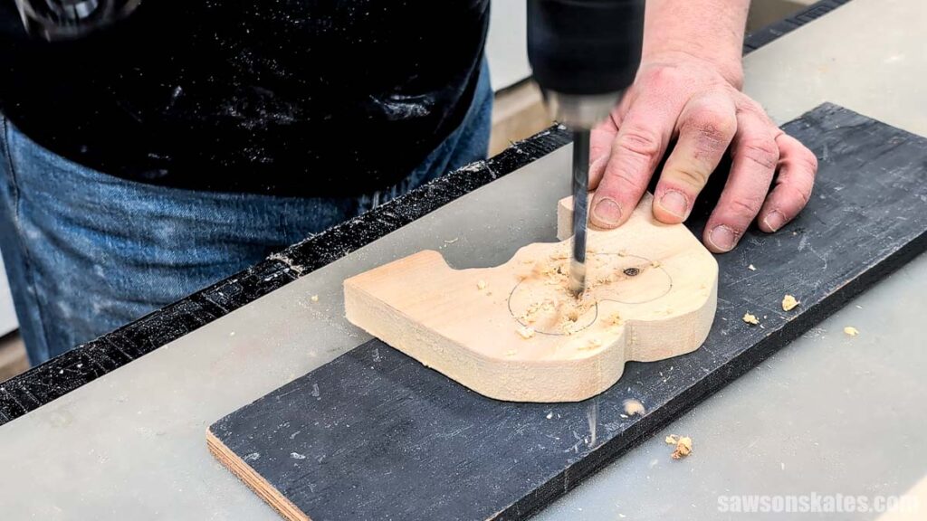 Drilling a hole into wood