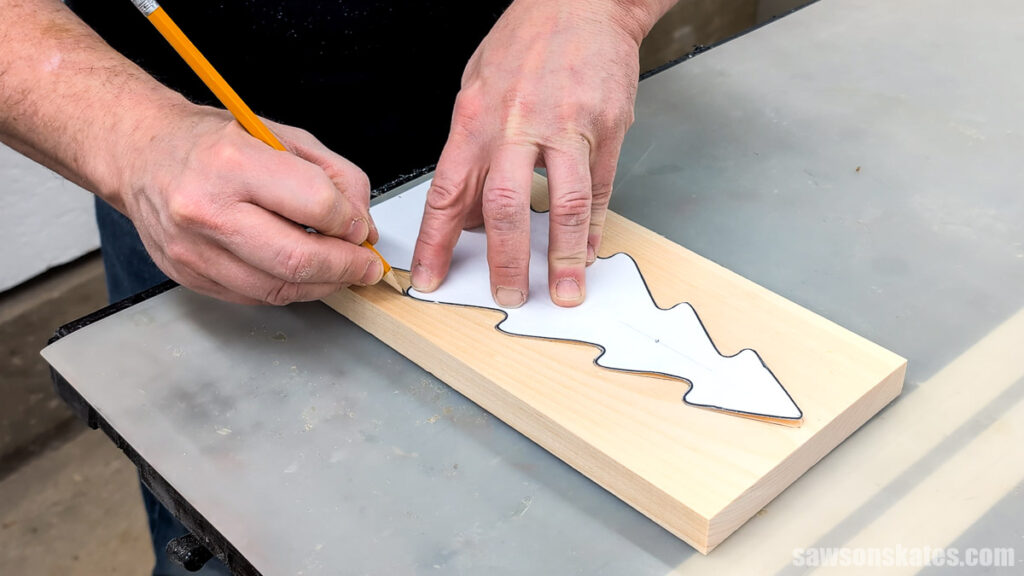 Tracing a tree template onto a board