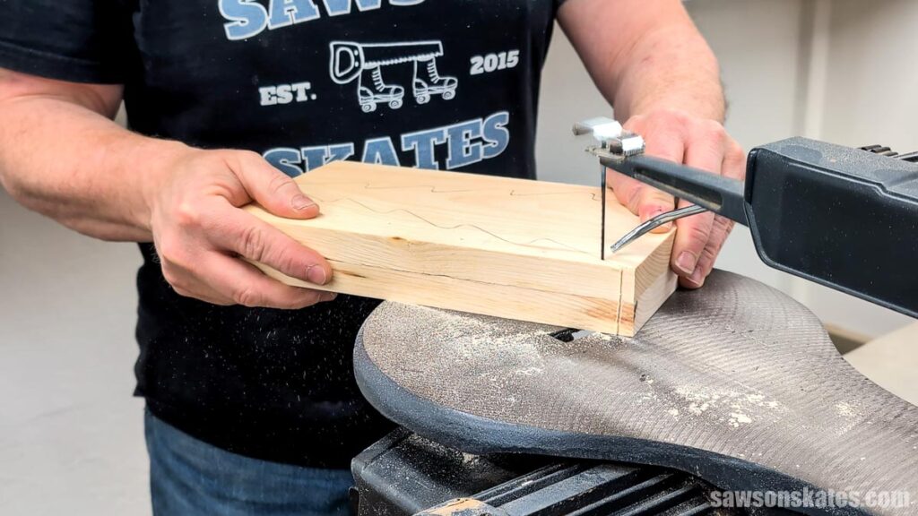 Cutting a tree shape with a scroll saw