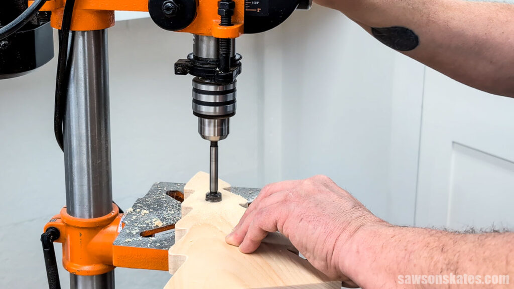 Making a hole with a drill press
