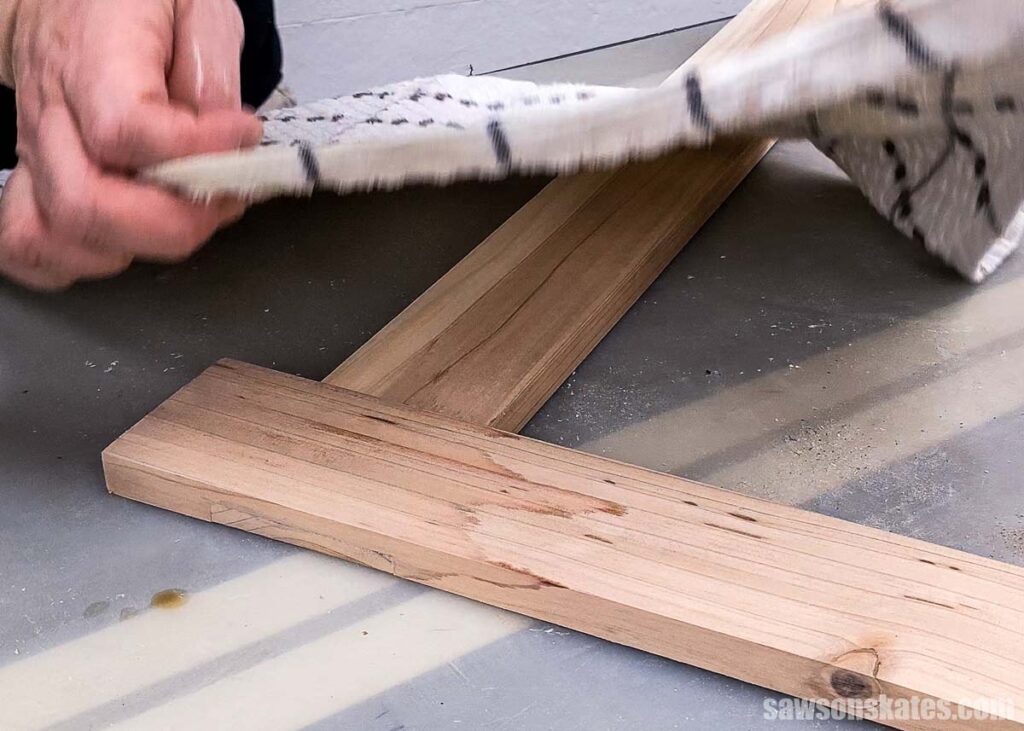 Placing a towel over a board