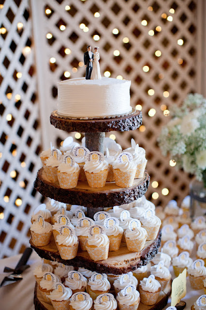 tiered tree slice cupcake stand