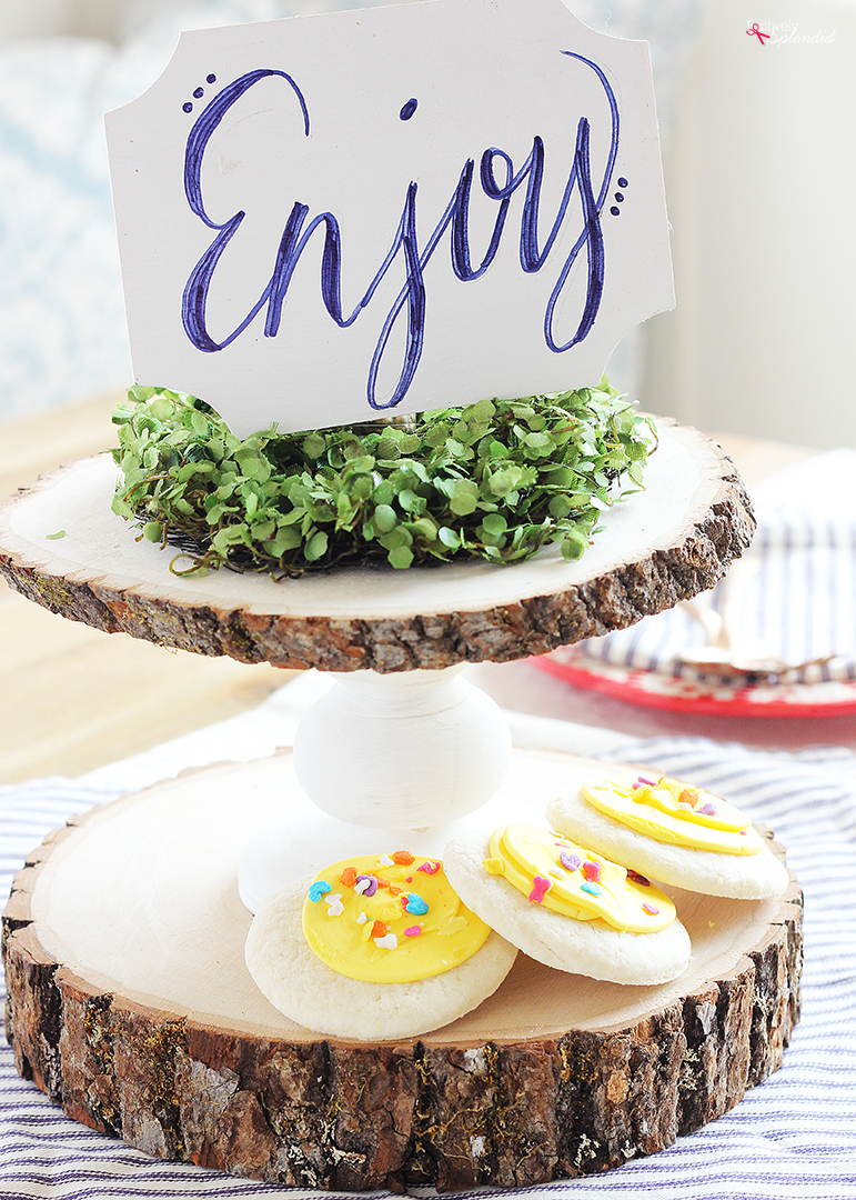 diy wood slab cake stand