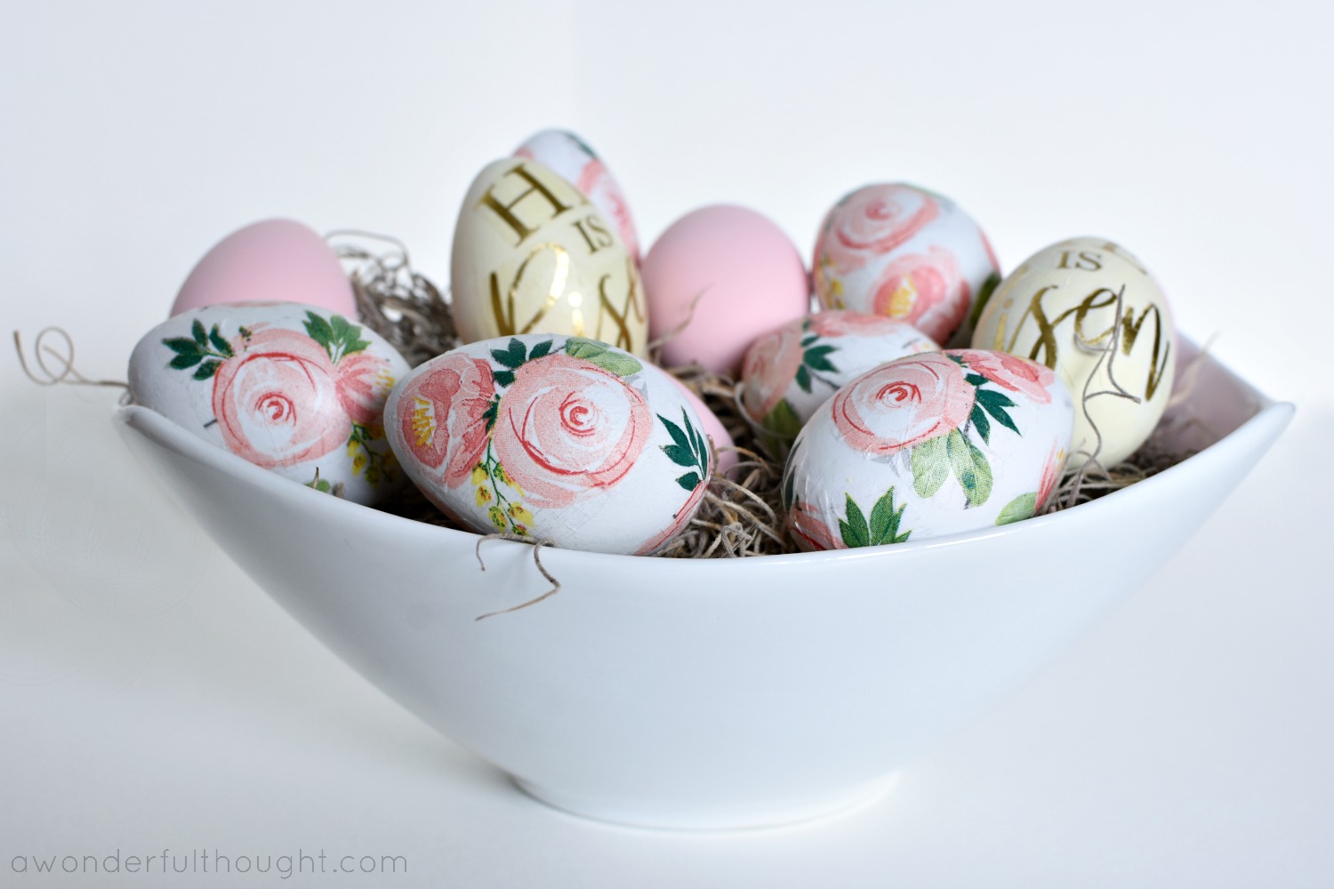 decoupage wood easter eggs