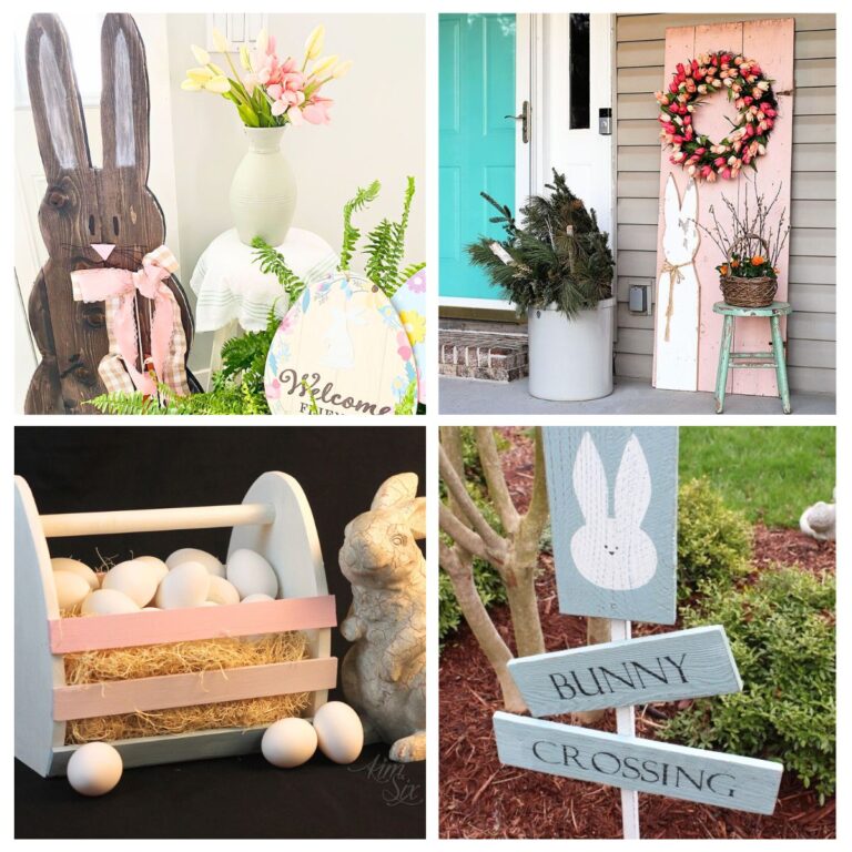 4 image collage easter crafts