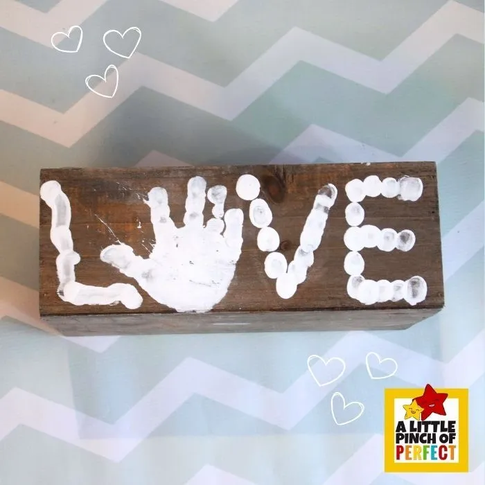 wood love sign for kids