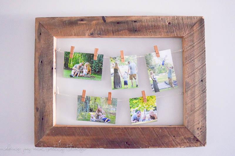 hanging rustic wall frame with pictures