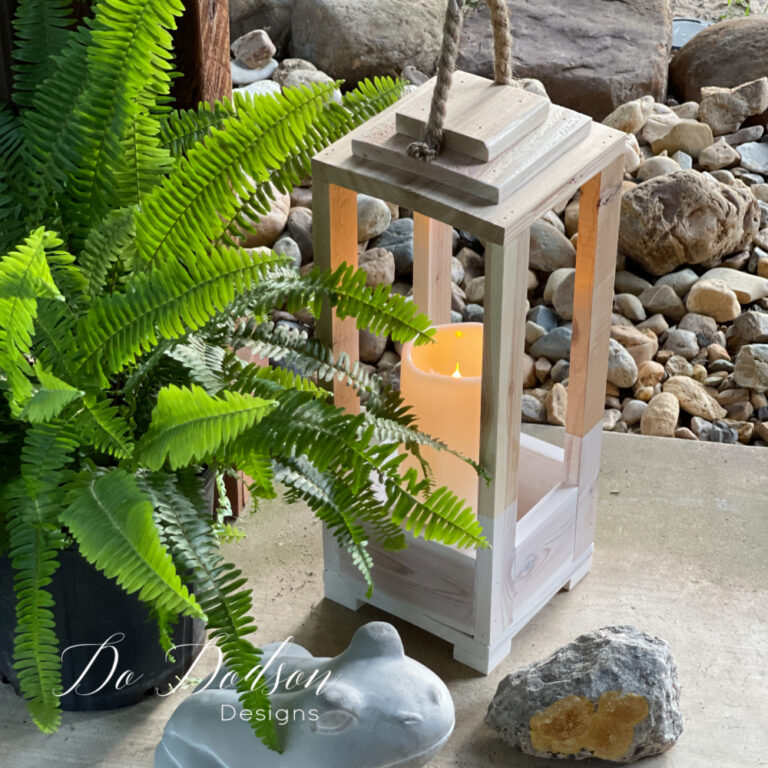 diy wood lantern with led candle