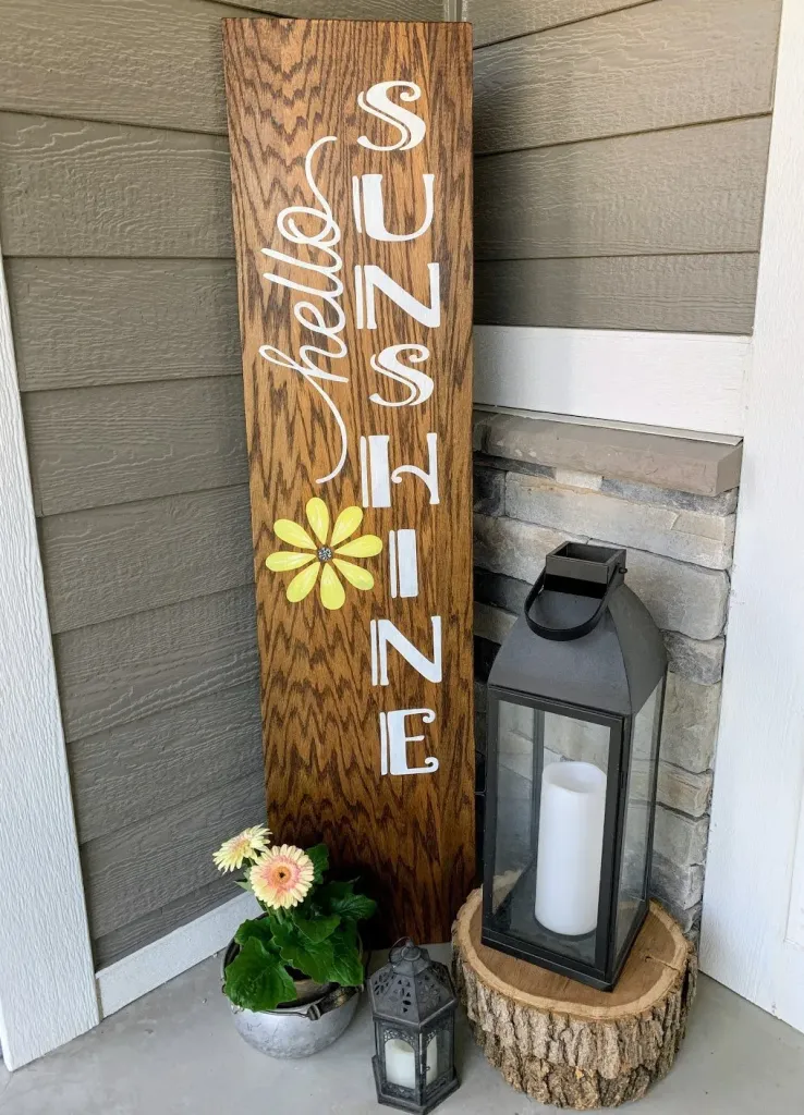 hello sunshine wood sign