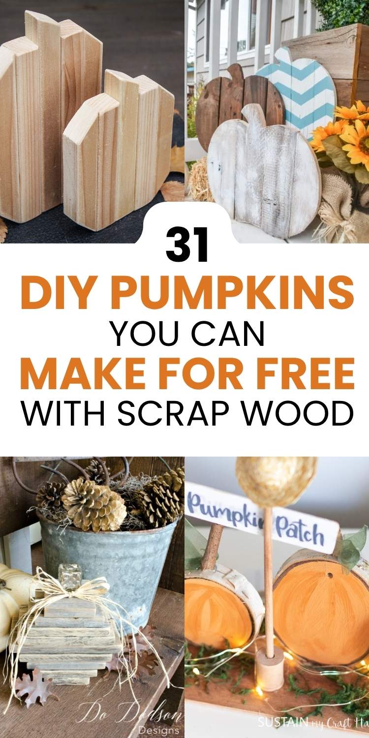 Image for 31 DIY Pumpkins You Can Make From Scrap Wood This Fall