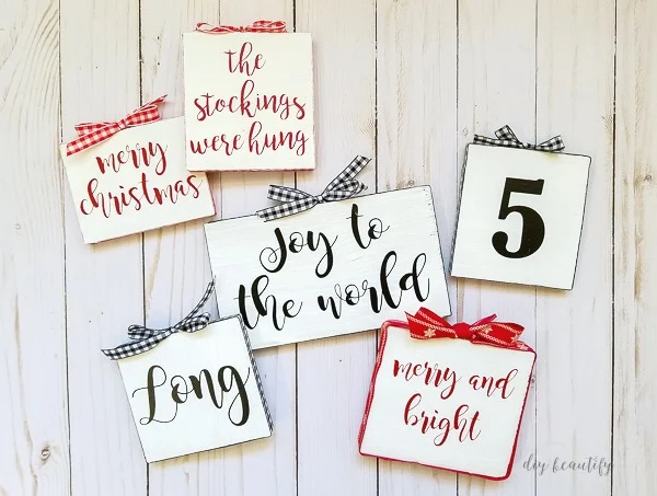 Painted farmhouse sign Christmas ornaments