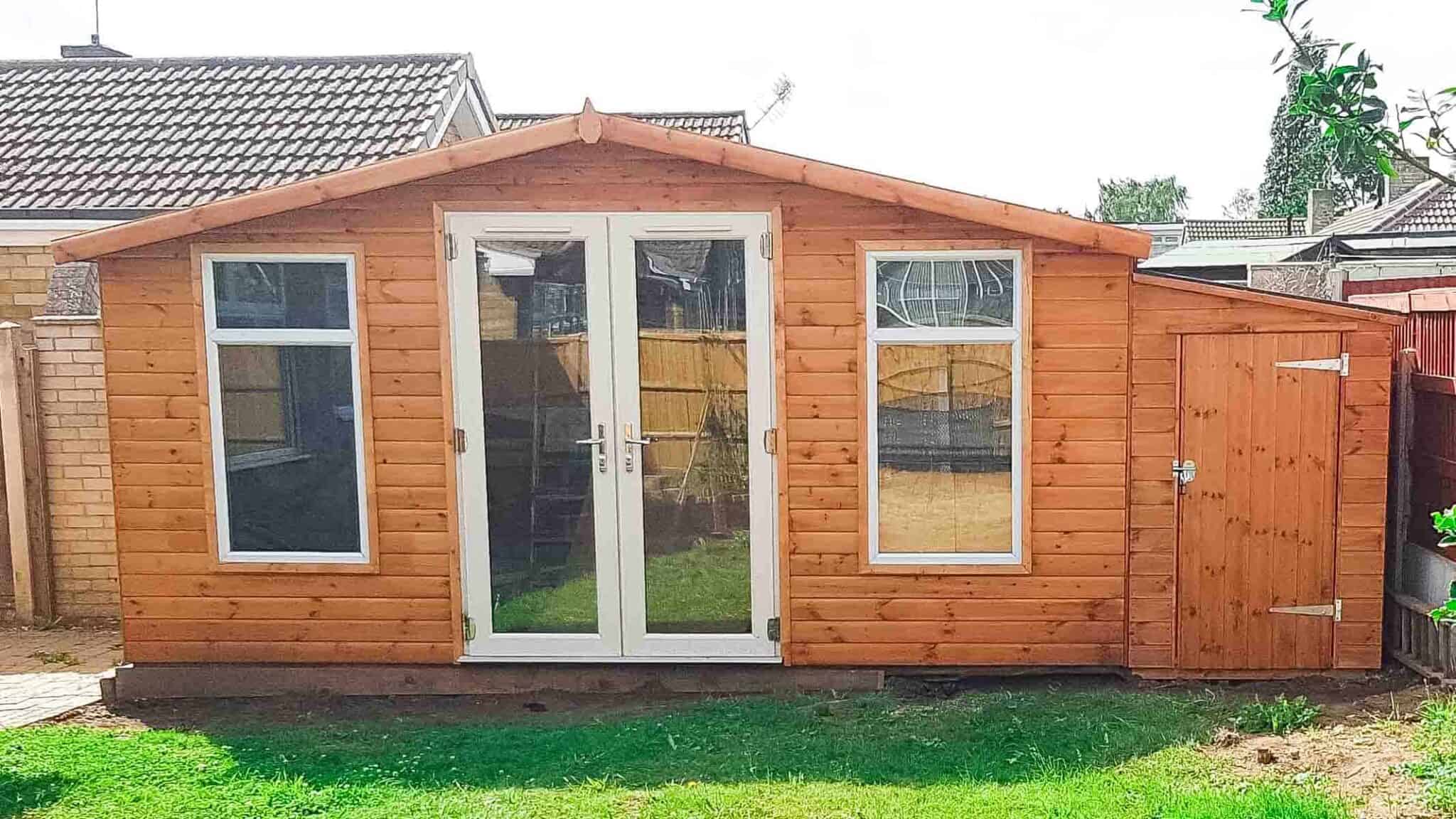 Lean-to style shed next to a building