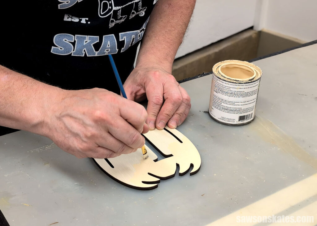 Painting the front of the pumpkin