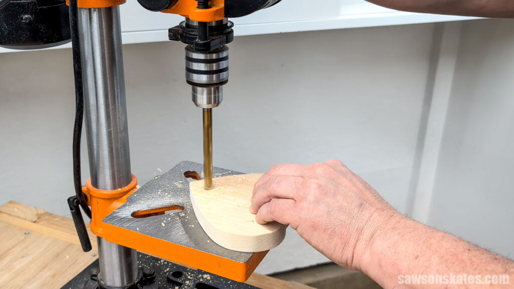 Making a hole with a drill press