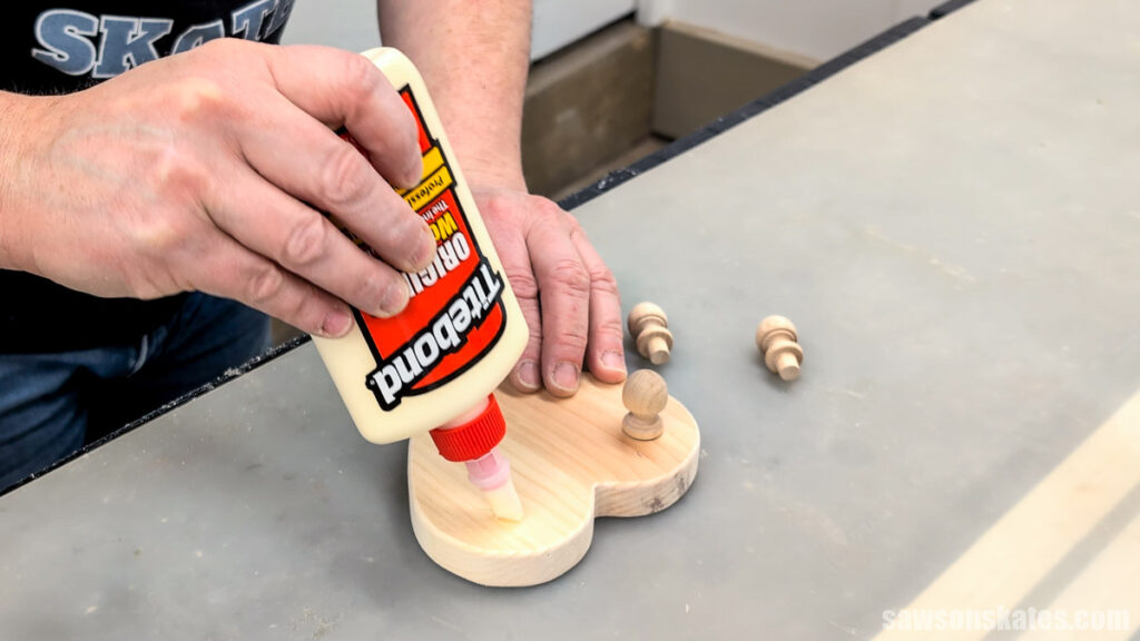 Squeezing glue into a hole