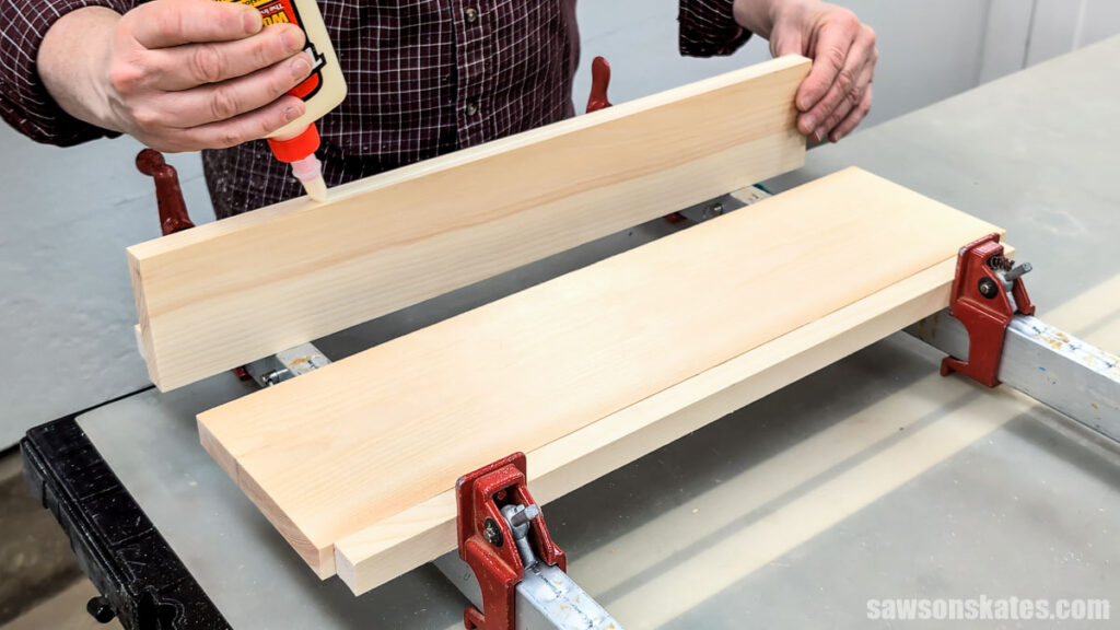 Applying glue to boards