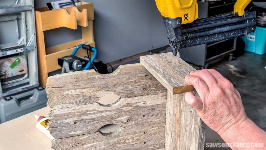 Attaching the side with a brad nailer