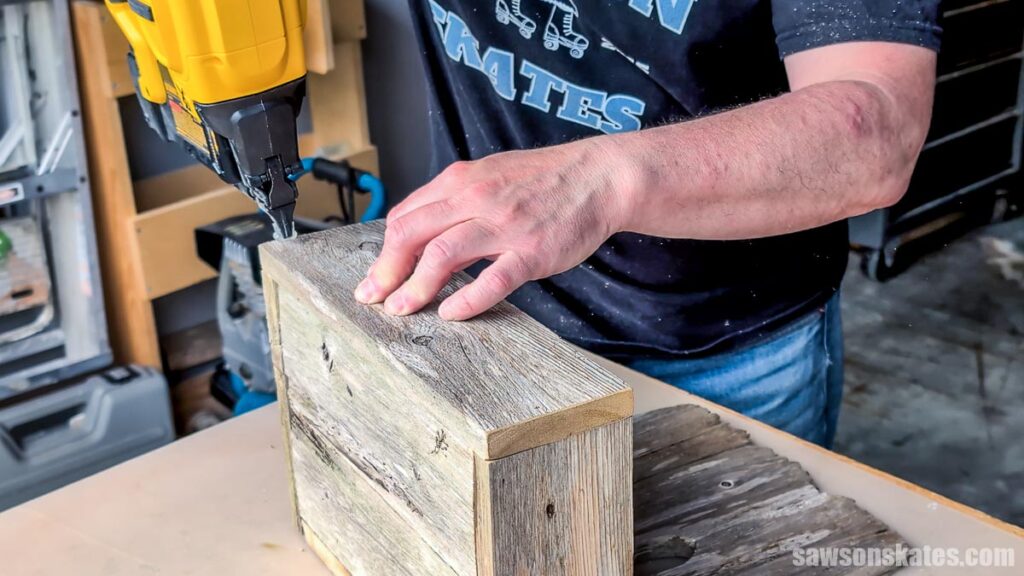 Attaching the front with a brad nailer