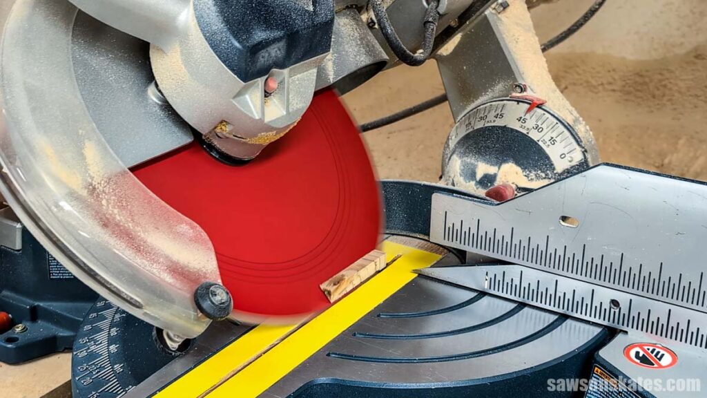 Making a bevel cut with a miter saw