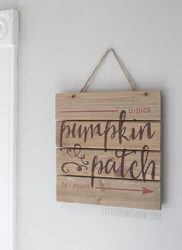 Wood sign that says pumpkin patch