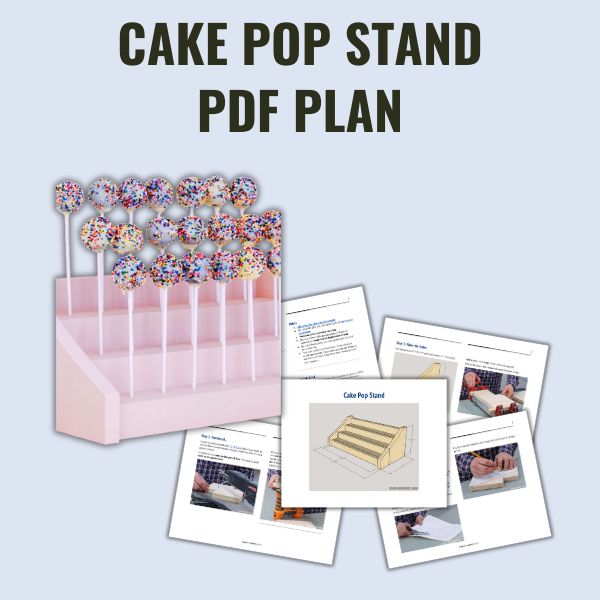 Cake pop stand PDF plan graphic
