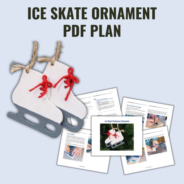 Ice skate ornament PDF plan graphic